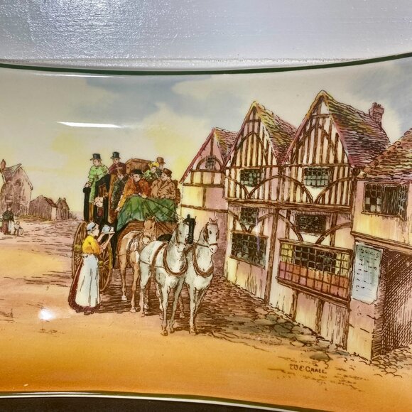 Royal Doulton Old England Decorative Plate, Made in the 40's, D 6393, - Picture 8 of 11